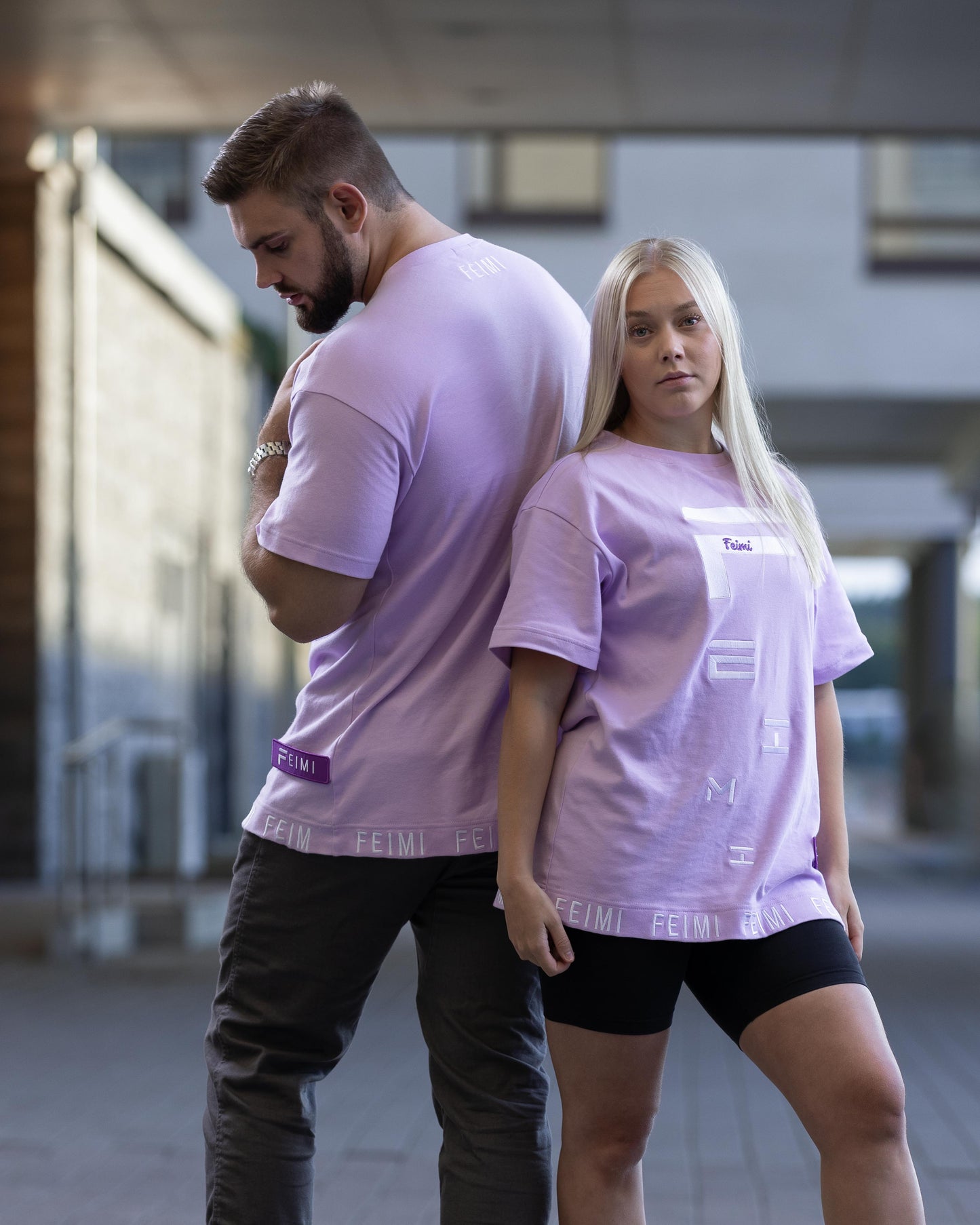 Purple UNISEX oversize t-paita