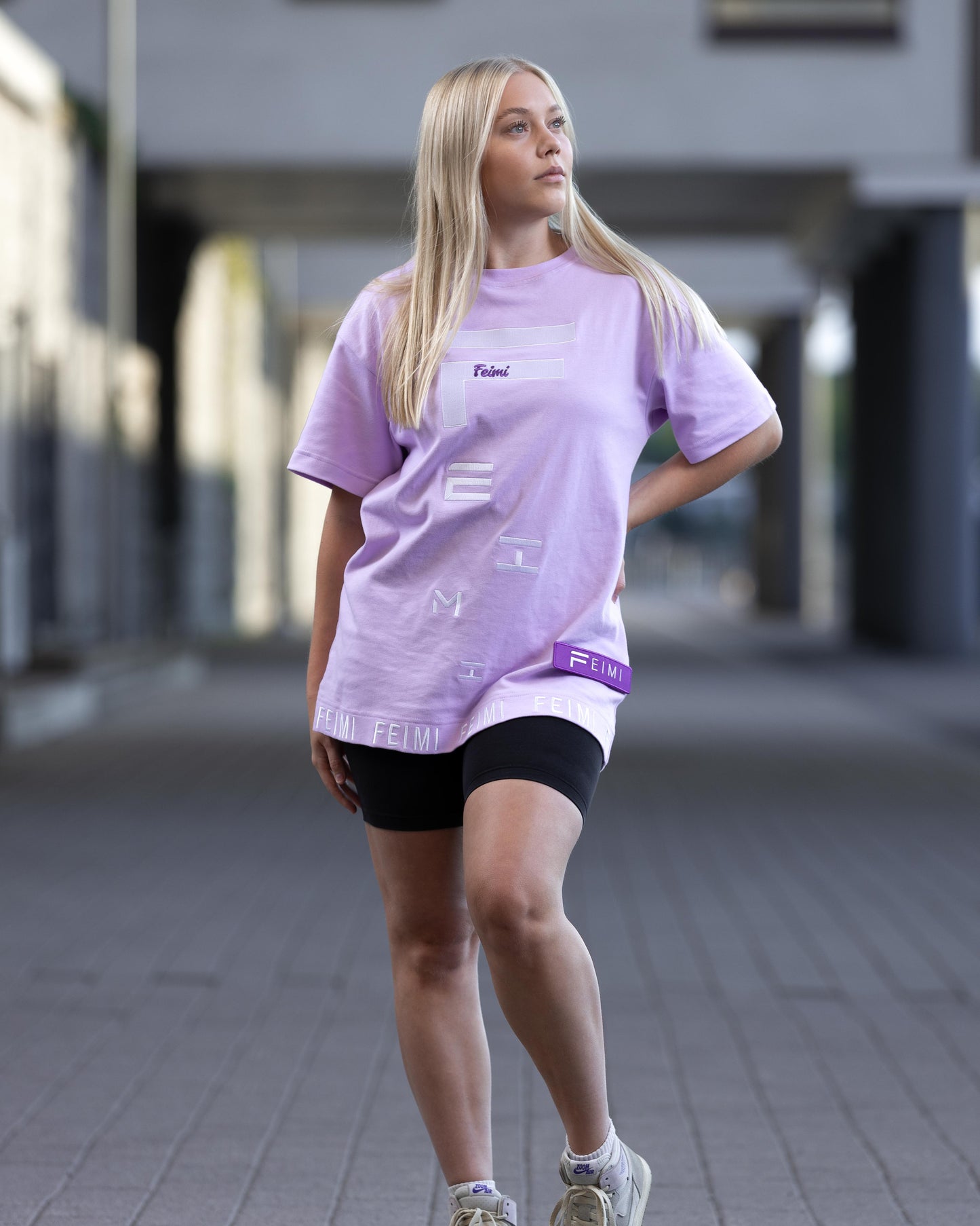 Purple UNISEX oversize t-paita